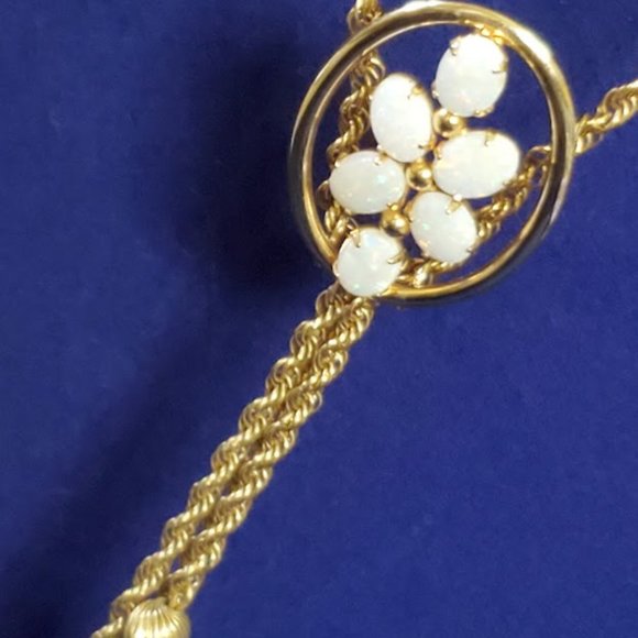 Beautiful  12kt Gold Filled Opal Slide Necklace - Picture 8 of 11